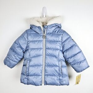 Michael Kors Chambray Blue Sherpa-Lined Puffer Coat NWT 2T